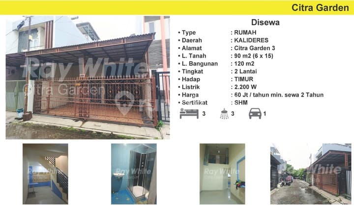 Disewakan Rumah 2 Lantai, Citra Garden 3 Murah Jakbar 0070Agscrs