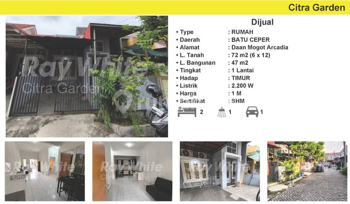 Dijual Rumah SHM Arcadia Batu Ceper, Tangerang 0014-ERDWID