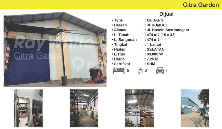 Jual Gudang Pergudangan 169 474 m2 Jurumudi, Tangerang0027-AHAHEY