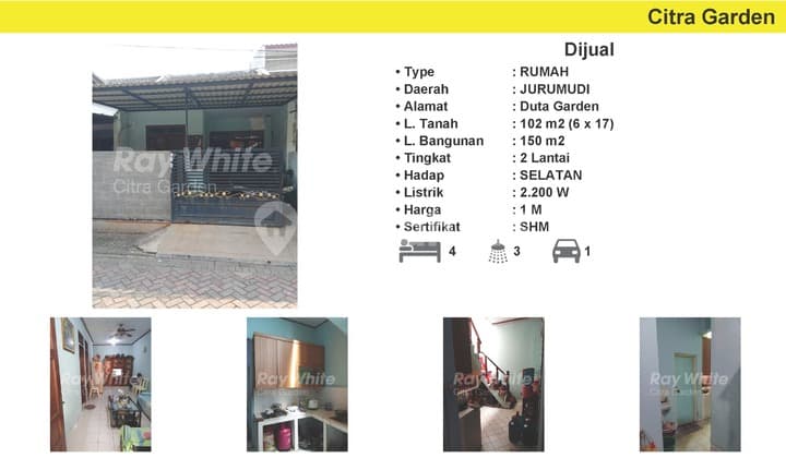 Jual Rumah Murah SHM Duta Garden Jurumudi, Tangerang 0032-CHRWID