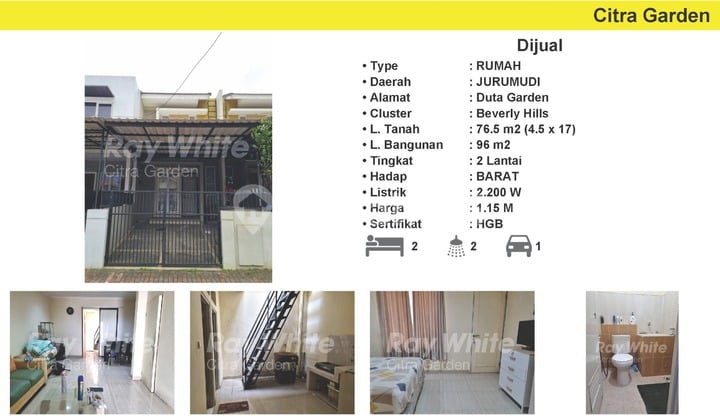 Dijual Rumah Bagus HGB Duta Garden, Cluster Beverly Hills Tangerang 0040-JEL