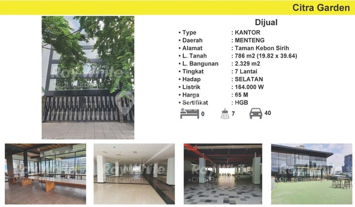 Jual Office Building 7 Lt HGB Furnished Kebon Sirih 0021-Heypau
