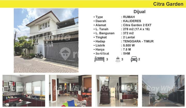 For Sale Corner House Facing Main Road Affordable Elegant Garden SHM Citra 2 Ext West Jakarta 0027