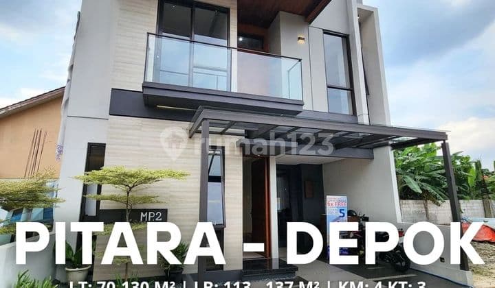 Rumah 3 Lantai Bergaya Modern Kontemporer Tampilan Kelas Atas