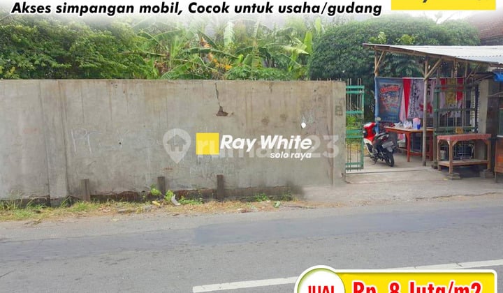 Tanah Strategis Mainroad Jl. Mangesti Raya Gentan, Lebar Depan 22M Sangat Mewah