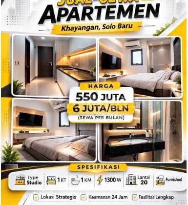 Dijual Apartemen Siap Huni Full Perabot Kahyangan Solo Baru