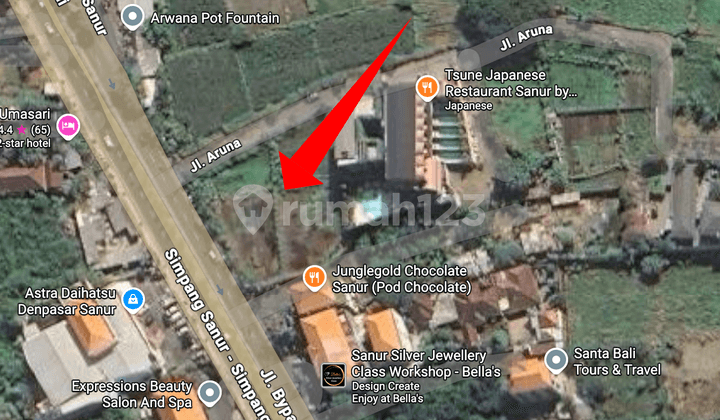 Prime Corner Land 11 Are In Sanur - Strategic Location (415V)