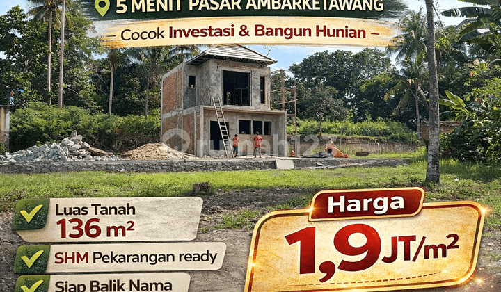Tanah Jogja 5 Menit Pasar Ambarketawang Gamping