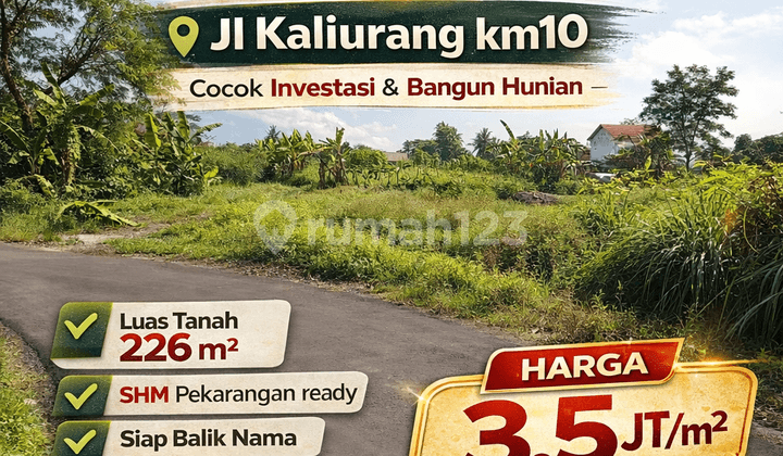Tanah Jogja Siap Bangun 1Km Jl Kaliurang Sleman
