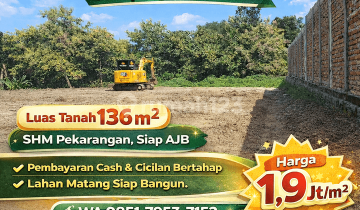 Sleman Land Ready for AJB in Gamping Area, Size 136 M2, SHM for Yard.