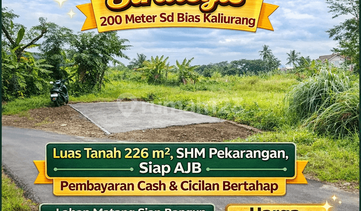 Yogyakarta Land Ready for AJB Near Bias Kaliurang Elementary School, SHM Land Plot