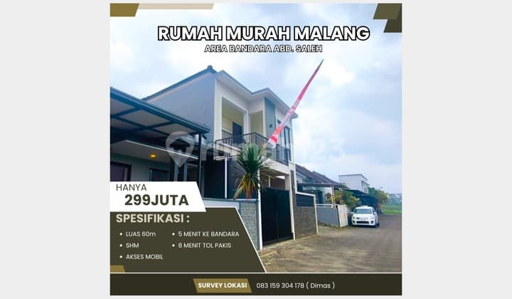 Di jual rumah murah malang siap bangun akses luas dekat bandara