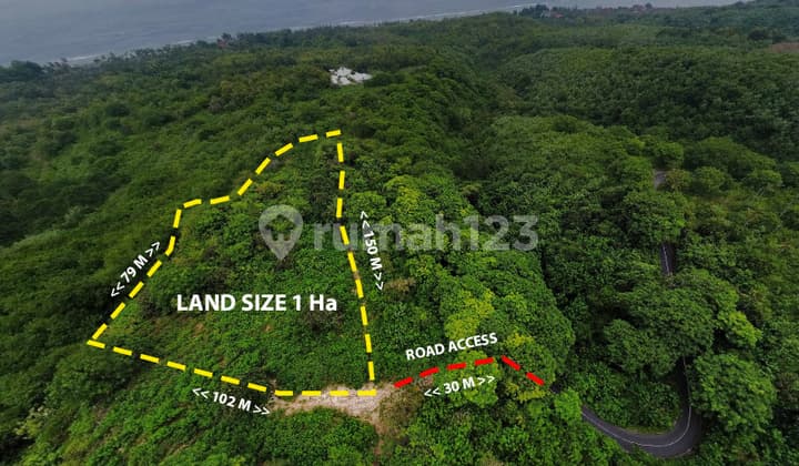 Tanah Hak Milik Super Sea View Dijual - 1 Hektar di Nusa Penida