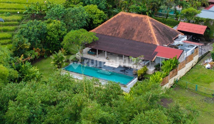 Villa Riverside 4 Kamar Tidur dengan Kolam Renang Infinity dan Pemandangan Sawah di Buduk (R-Bd06)