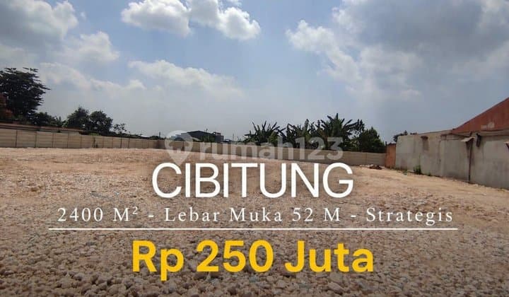 Disewakan Tanah Komersial 2400 M² di Pinggir Jalan Raya Cibitung - Lokasi Strategis