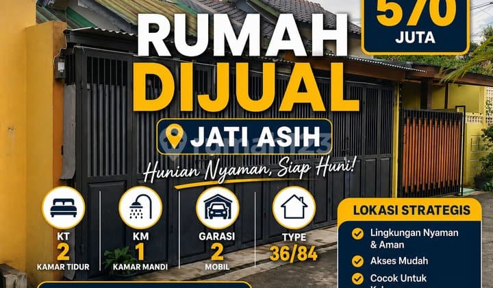 Cheap House Jati Asih Bekasi - Type 36/84, 2-Car Garage, Price 625 Million Negotiable Until Deal