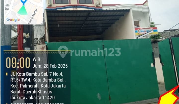 Ruko Murah Bgt 2Lt di Jl Kota Bambu Raya,Bambu Selatan,Palmerah