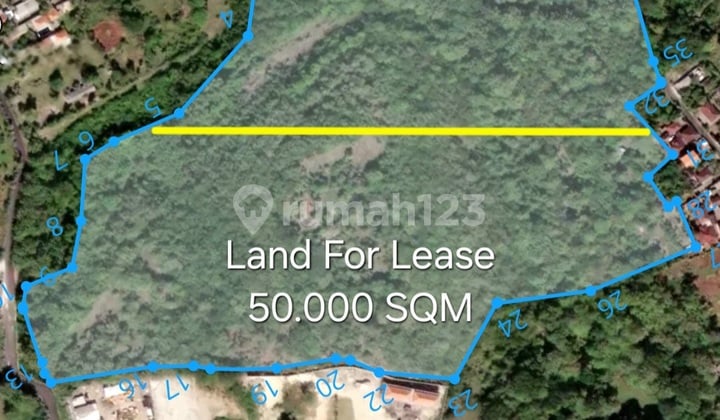 Tanah Disewakan 5 Hektar Cocok Bangun Tempat Huni Terletak di Jalan Tukad Dalem Sekitar Jalan Darmawangsa, Ungasan