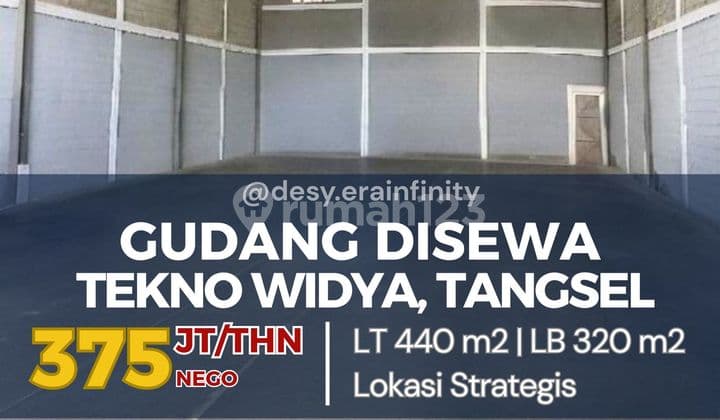 Disewakan Gudang di Tekno Widya, Tangerang Selatan