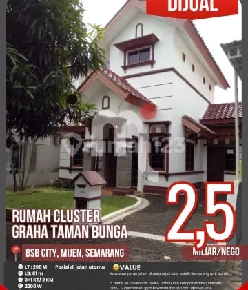 Di jual Rumah 2 Lantai Graha Taman Bunga BSB City, Mijen, Semarang
