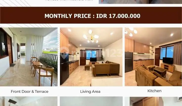 Studio dengan Pemandangan Sawah Area Canggu Dekat Finns