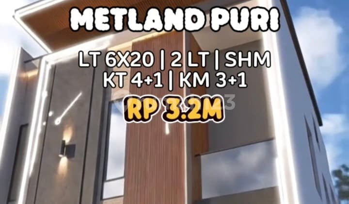 Wilson Rumah Modern Minimalis Uk 6X20 di Metland Puri