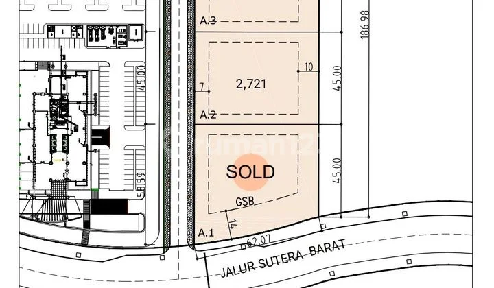 Kavling Komersial di Alam Sutera Seberang Mall Alam Sutera Luas 2721M² (2Kav) dan 2790M² Hanya Rp.23jt Permeter Exclude Ppn Kavling Komersial di Alam Sutera Seberang Mall Alam Sutera Luas 2721M² (2Kav) dan 2790M² Hanya Rp.23jt Permeter Exclude Ppn