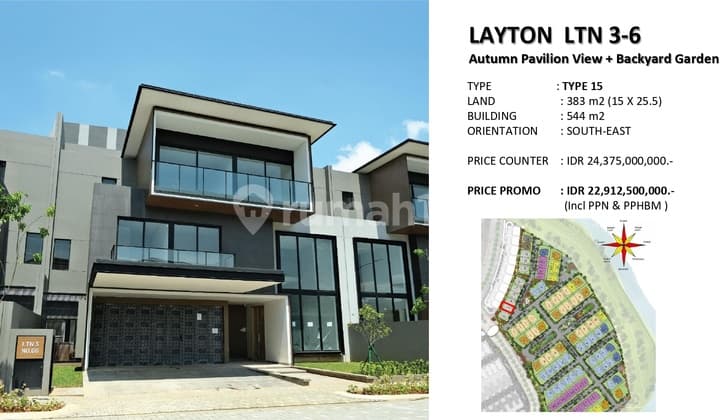 Rumah Siap Huni Layton Navapark Bsd City - Hunian Mewah 3 Lantai dengan Private Lift di Kawasan Botanical Park 10 Ha, Country Club 2,5 Ha, 5 Menit ke Aeon Mall & Tol