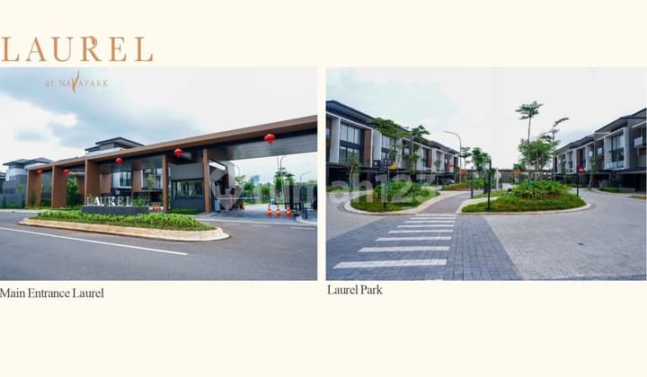 Dijual Rumah Mewah Laurel NavaPark BSD. Tipe 12 Corner Unit (Hook). Full Marmer, Sanitary Kohler, Dapur Franke. Parkir 4 Mobil. Fasilitas Country Club.