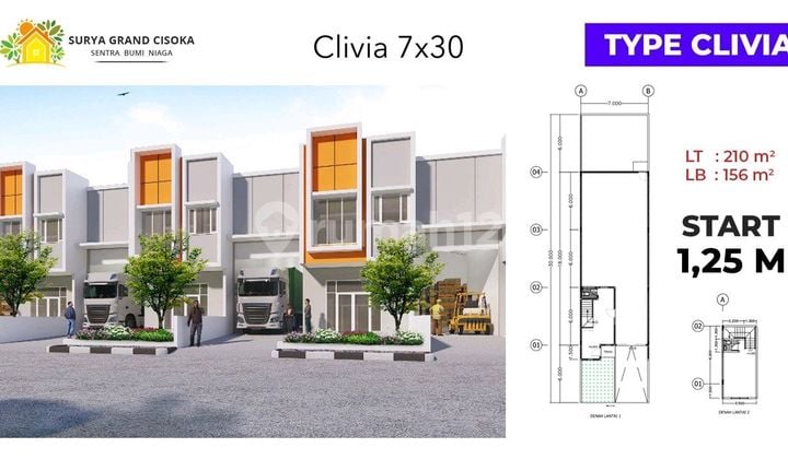 Gudang Ruko 7X30 Surya Grand Cisoka - Lt 210 Lb 156 Start 1,25 M Gudang Ruko 7X30 Surya Grand Cisoka - Lt 210 Lb 156 Start 1,25 M