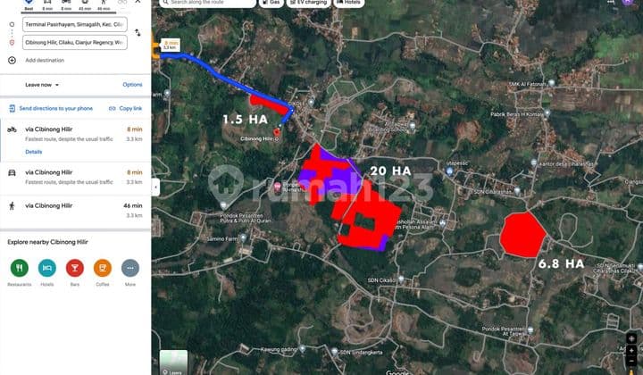 Jual Cepat Tanah 27 Ha di Cibinong Hilir Cianjur