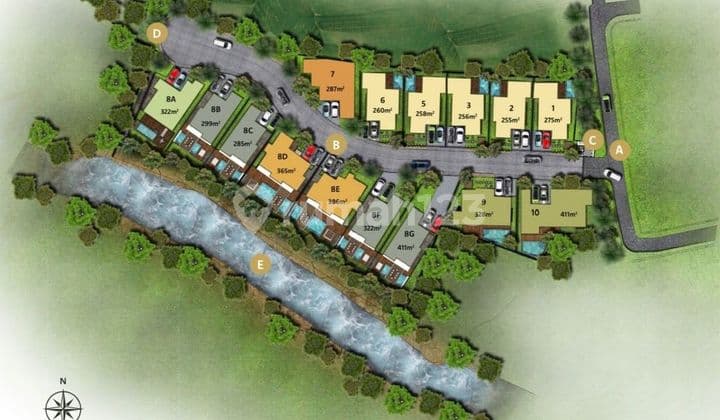 Kavling siap bangun Rumah Private Villa View sungai