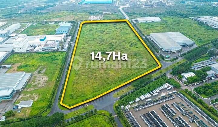 14.7 Hectare Land Specifically for Industrial Land Search for Corporate Ready-to-Build Area in Surya Cipta Karawang