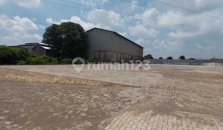 Sewa Open Yard Paving Block Cocok Pool Mobil Kontainer Termurah Luas 1,1 Ha 25 Rb/ Mtr Akses Tol 5 Menit Tambun Bekasi Timur