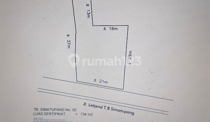 Tanah 734 m2, Lokasi Strategis di TB Simatupang 50, Jakarta Selatan