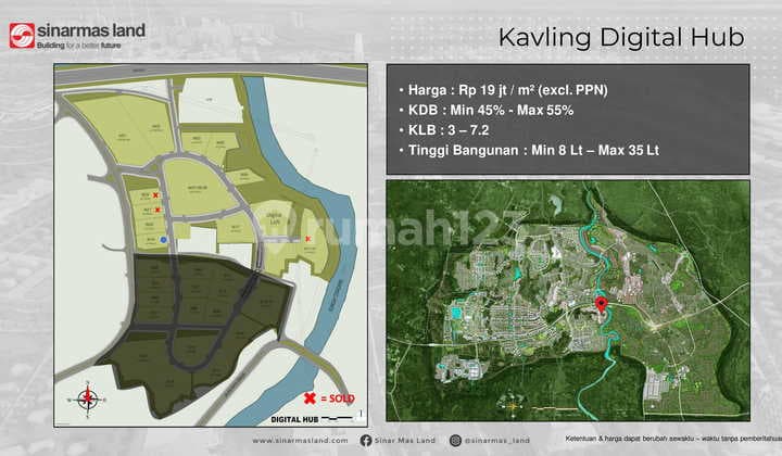 Kavling Digital Hub Luas Dan Bebas Banjir di Bsd City