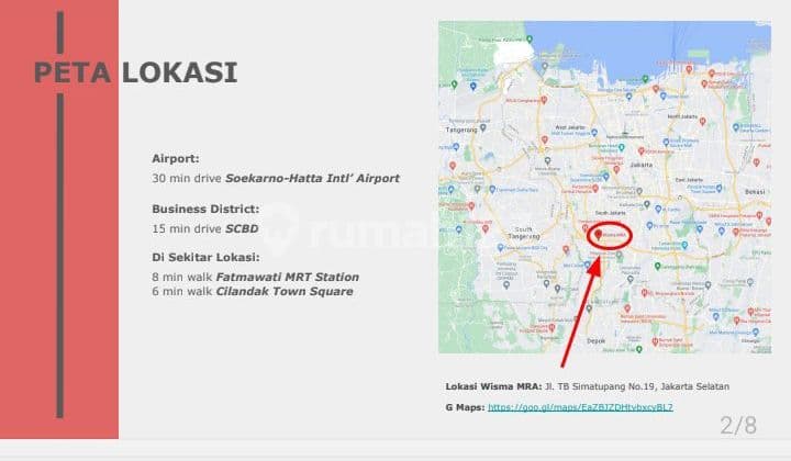 For Sale Office Space TB Simatpang Wisma MRA, 18th Floor, Mutah, Rare Opportunity, Furnished