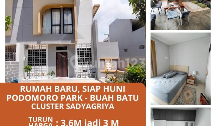 Rumah Baru Podomoropark Dkt Tol Buah Batu Lux Mewah 2 Lt Hook