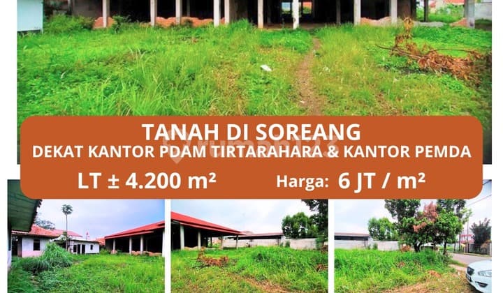 Tanah Murah Soreang Jl.raya Soreang Banjaran Luas U/Kantor/Usaha