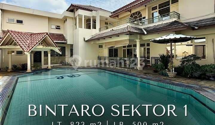 Rumah Luas Siap Huni Depan Taman di Bintaro Sektor 1, T 823 B 500