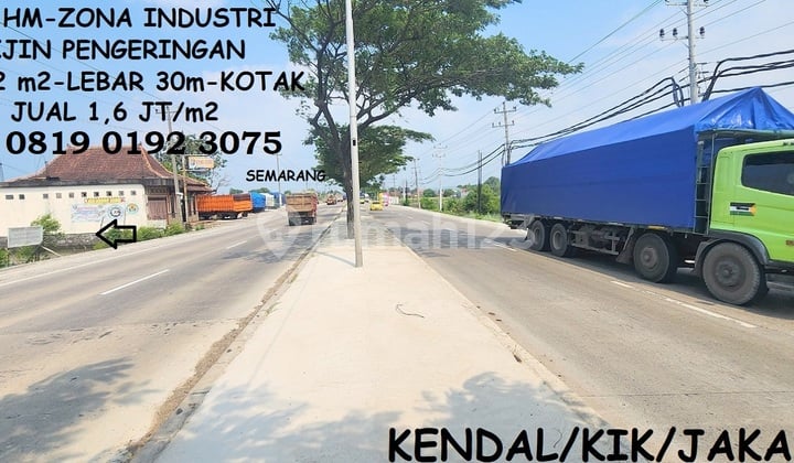 Tanah Zona Industri ada ijin Pengeringan-Raya Lingkar Arteri Pantura Kendal Kaliwungu dekat KIK Kendal
