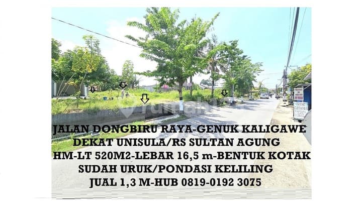 Tanah HM Raya Dongbiru Dekat UNISULA/RS Sultan Agung, dekat Kantor Kecamatan Genuk Semarang