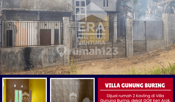 Dijual rumah 2 Kavling di Villa Gunung Buring, dekat GOR Ken Arok