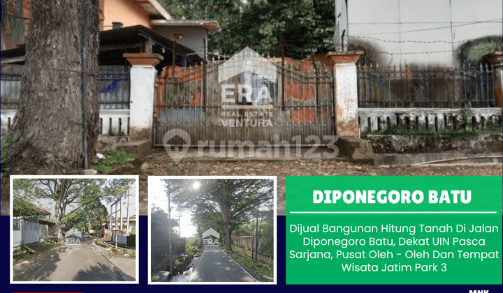 Dijual Bangunan Hitung Tanah di Jalan Diponegoro Batu