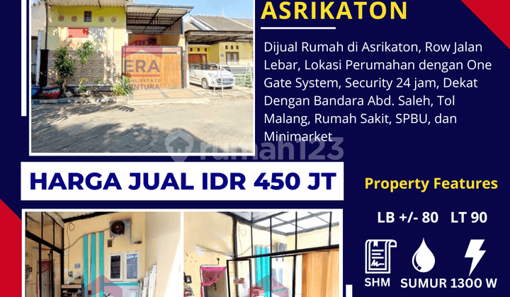 Rumah Dijual Di Asrikaton, Dekat Exit Tol & Bandara Abd Saleh