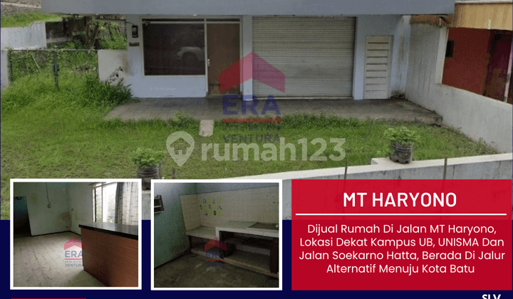 Rumah Hitung Tanah Di Jalan Mt Haryono, Lokasi Dekat Kampus Ub