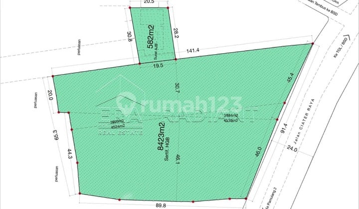 Tanah Dekat Dengan Tol, Bsd, Dan Bintaro di Ciater Raya Tangsel