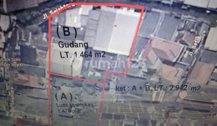 Gudang Cengkareng Luas tanah 2942 SHM