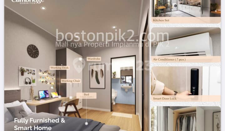 Jual Cicilan 12 Juta Rukan Ruko Kost Cambridge Dormitory Pik 2 4,5x8,5 Hoek Lb 130 3 Lantai Program Dp 0% Selama 24 Bulan