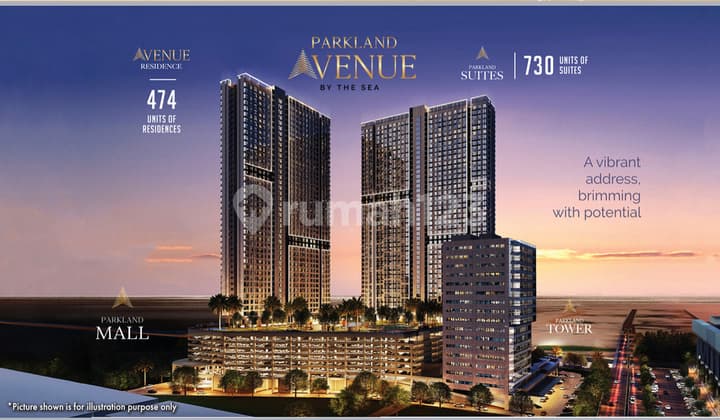 For Sale New Apartment Parkland Suites Malacca Type A 2 Bedrooms 59 Square Meters